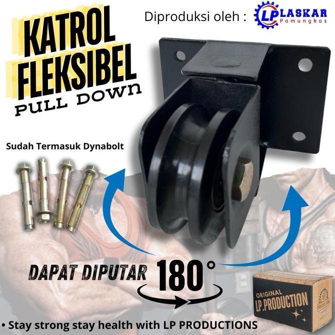 Katrol Gym Fleksibel [Pulley Pulldown Machine] Alat Fitness Rumah & Outdoor Multifungsi