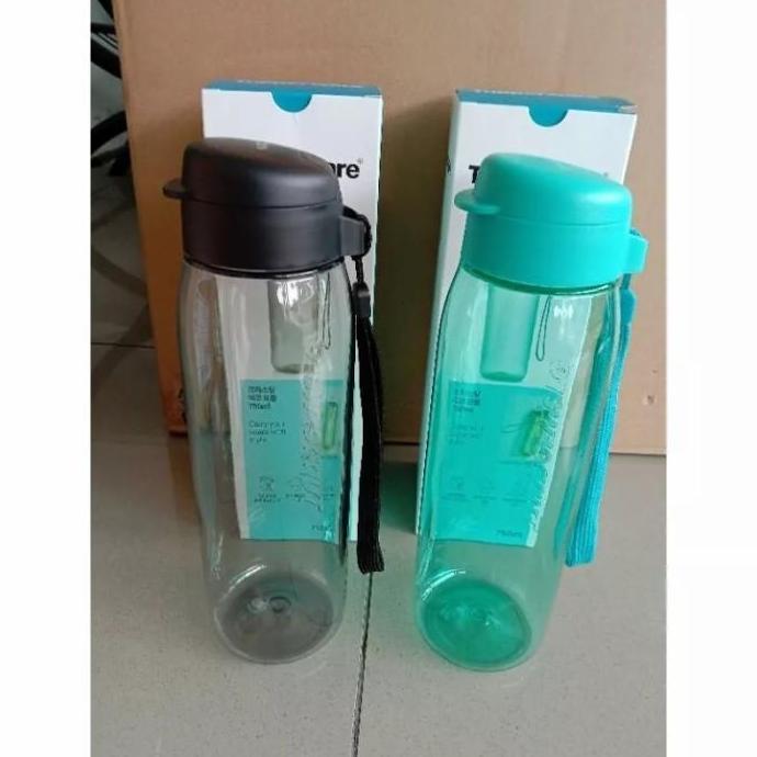 New- Botol minum tupperware h2go 750ml straw h 2go