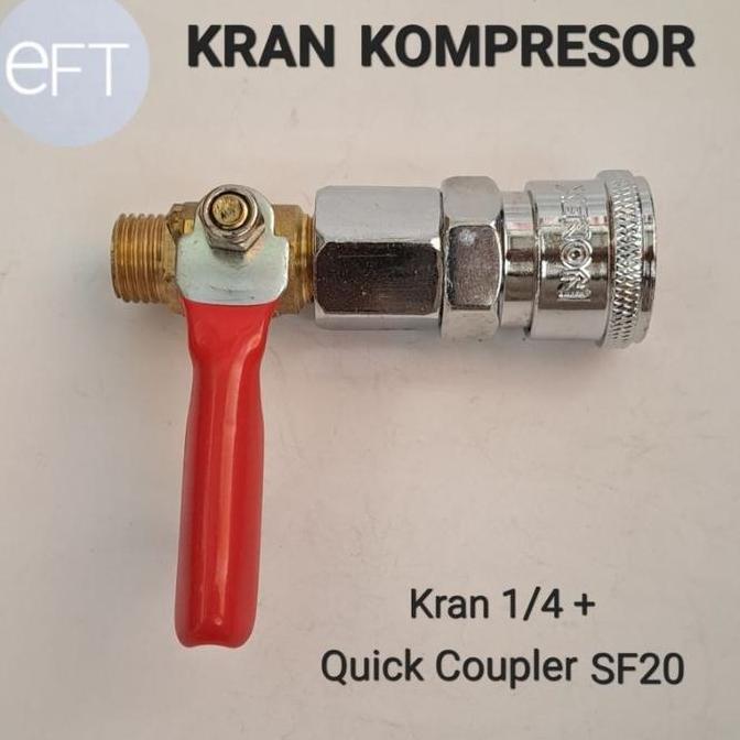 Kran sambungan kompresor Quick Coupler SF20 dan kran 1/4