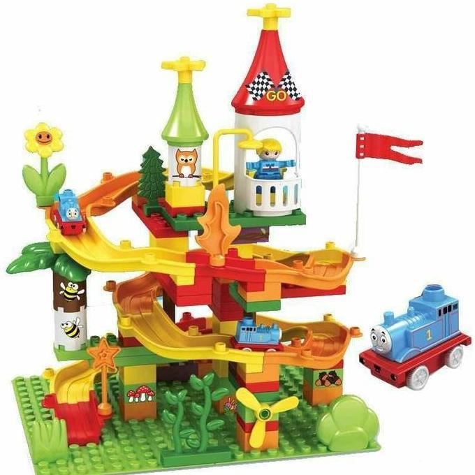 MainanThomas Marble Run / Balok Susun Partikel Besar Kotak Plastik