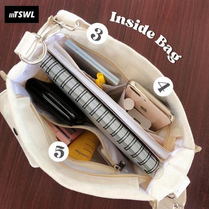 Tas Selempang Bahu Cewek Cowok Skena Sling Bag Canvas Kanvas Mini Kecil Pria Wanita Outfit Keren Vin