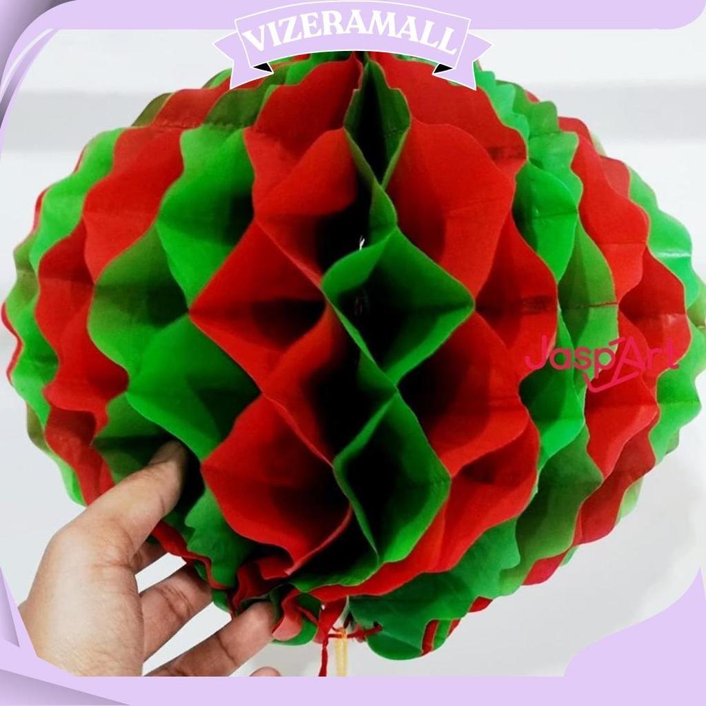 Lampion Lipat Natal Lampion Tawon Natal Edition Lampion Hijau Merah Lampion Honeycomb Natal Ori