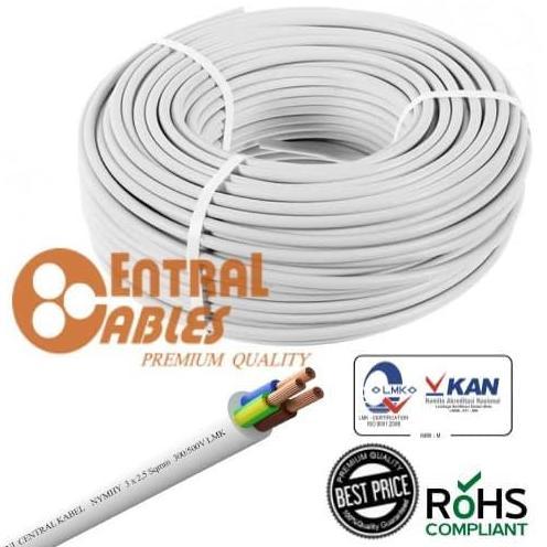 SNI CENTRAL NYMHY 3x2.5 mm 500V Meteran( H05VVF RVV Kabel Listrik Lentur NYMHY 3 x 2,5mm NYMHY 3 x 2