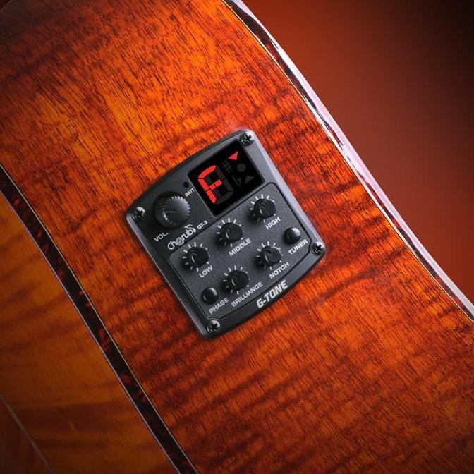 Cherub GT-3 Preamp Equalizer 3 Band Pickup Gitar Akustik Tuner