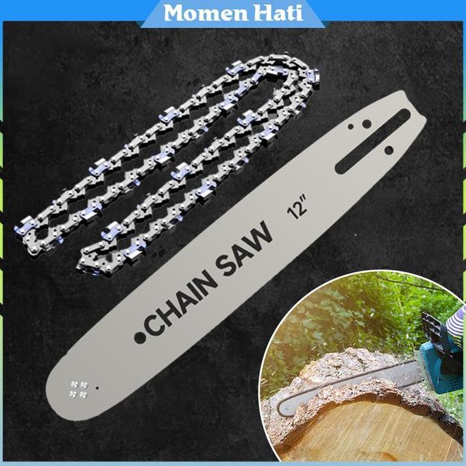 SHISHIO Guide Bar Chainsaw Rantai Potong Chainsaw 12 Inch Rantai Gergaji Mesin Bahan Paduan
