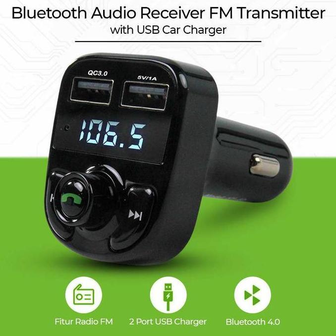 SHISHIO Cas hp mobil - Bluetooth Audio Receiver FM Transmitter Handsfree USB - HY-82