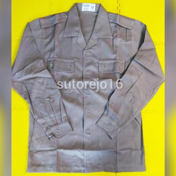 seragam baju pdl sus jatah polri pembina pramuka lengan panjang coklat