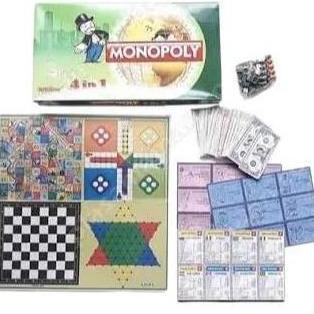 Mainan Anak Monopoli 4 in 1 Ular Tangga Halma Ludo - Family Toy Board Game Internasional Monopoly
