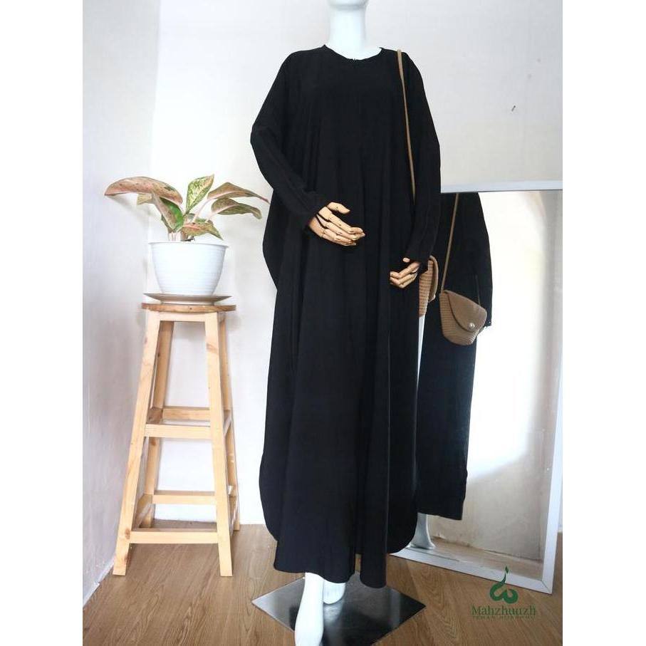 Dress Ageng Nawili abaya  Syari Mahzhuuzh Polos gamis muslim Basic Wanita Hitam Wolfis Remaja Dewasa