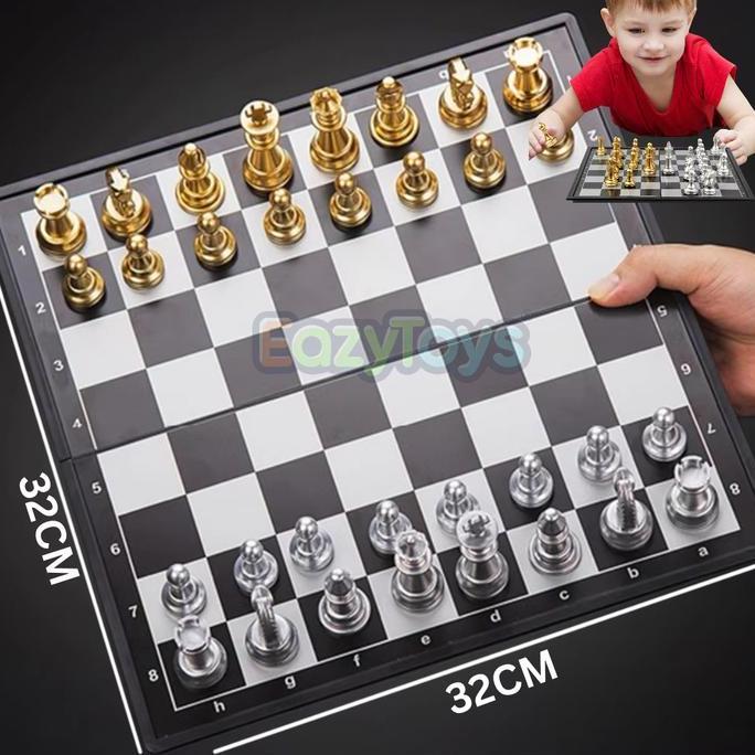 Papan Catur Magnet Lipat Folding Catur Magnet Board Game Ukuran Besar