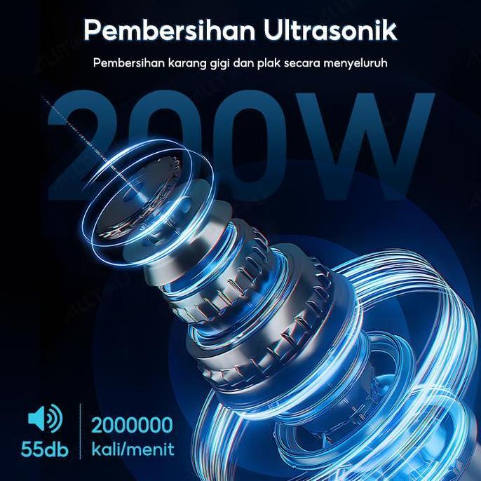 Alltou 5 In 1 Pembersih Karang Gigi 6 Modes Scaling Alat Dental Gigi Sikat Gigi Elektrik Kualitas Te
