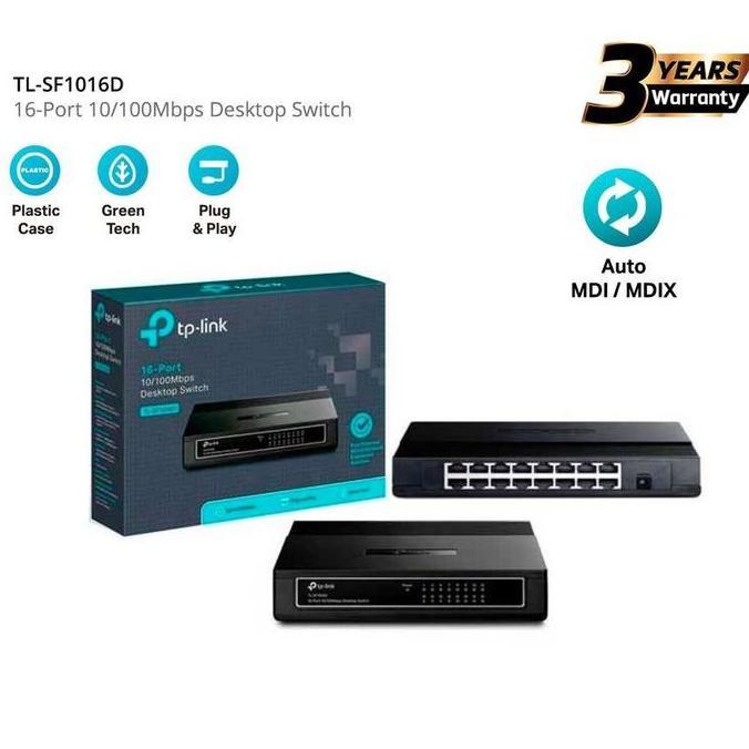 SWITCH INTERNET TPLINK SF1016D 16-port /10/100Mb TPLINK SWITCH HUB 16Port 16 Port Kabel