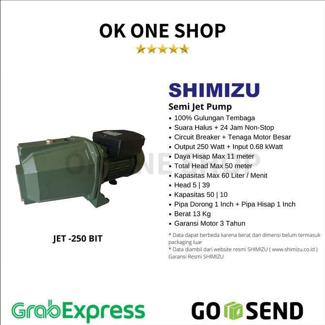 Shimizu Semi Jet Pump Jet-250 Bit Harga Khusus