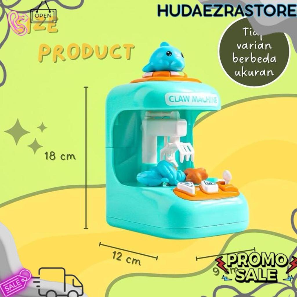 Premium Mainan Game Capit Claw Machine Mini/Mainan Edukasi Anak Mesin Capit Mini Pakai Batrei Ada La