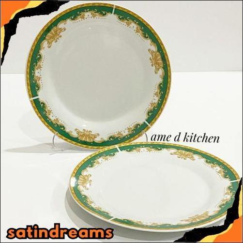 Bigdeal Piring Ceper Keramik 10.5" Bulat Mahkota Hijau Winston