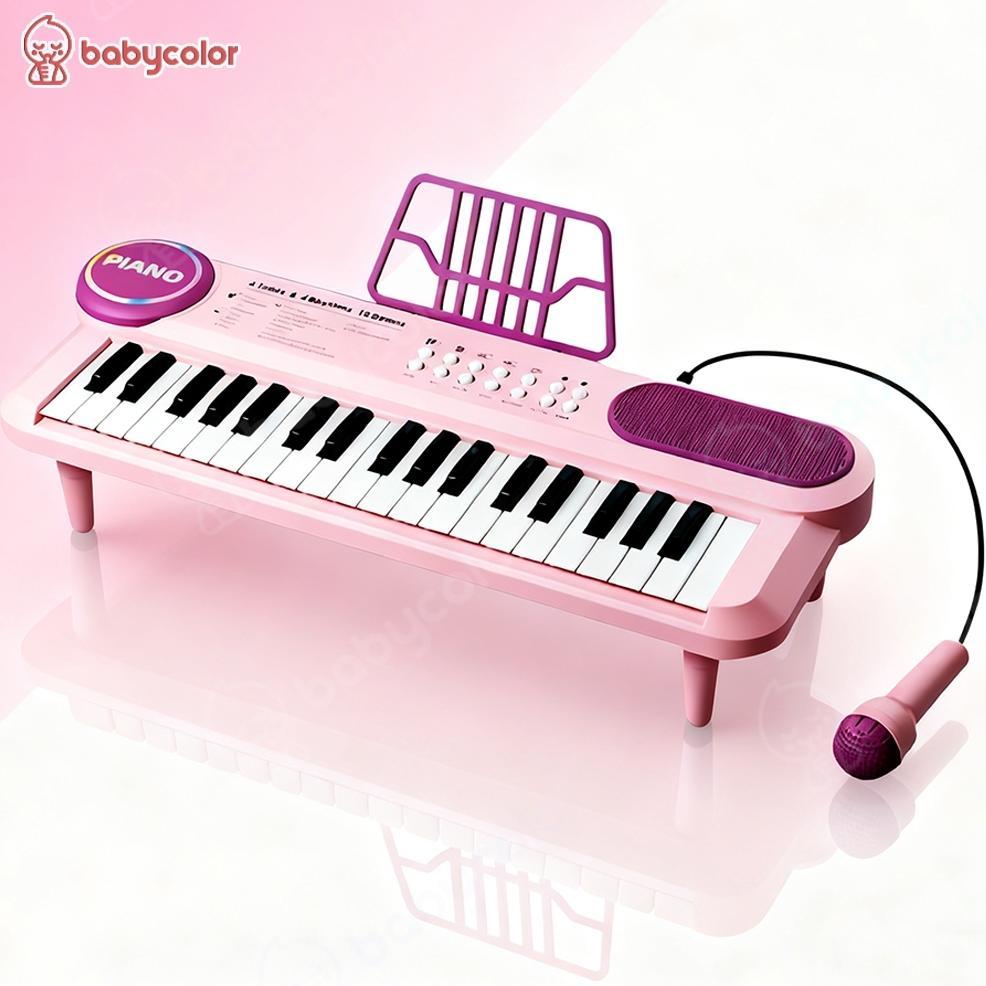 BARUU BABYCOLOR Piano 37/61 Keys Piano Elektrik Keyboard Piano Portable Alat Keyboard Musik Mainan A