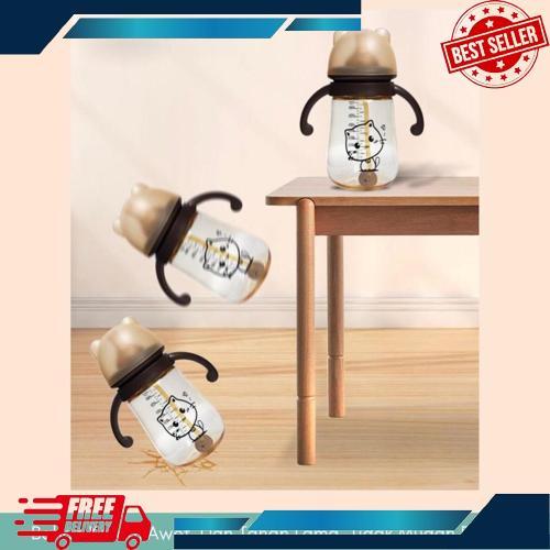 Promo Either.Id - Botol Minum Anak/Botol 2 In 1 Dot Dan Sedotan/Karakter Rabbit Bear Tutup Clip/Impo