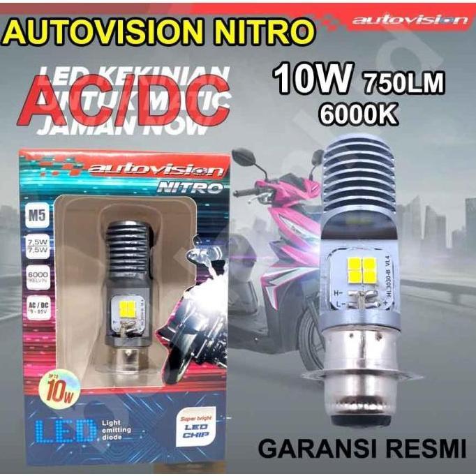 Lampu LED Motor AUTOVISION JUPITER Z (putih) Bohlam RZ1 Grs 6bln