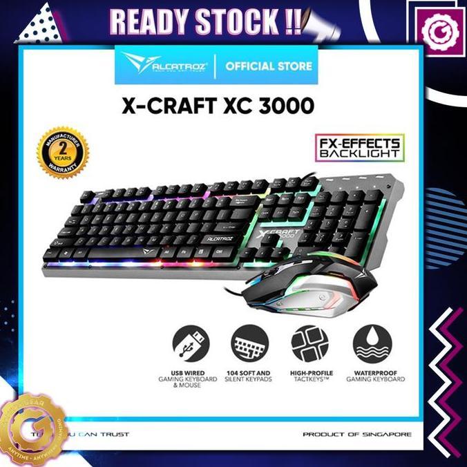 Keyboard & Mouse Gaming Alcatroz X-Craft XC 3000 Spill Proof RGB Combo