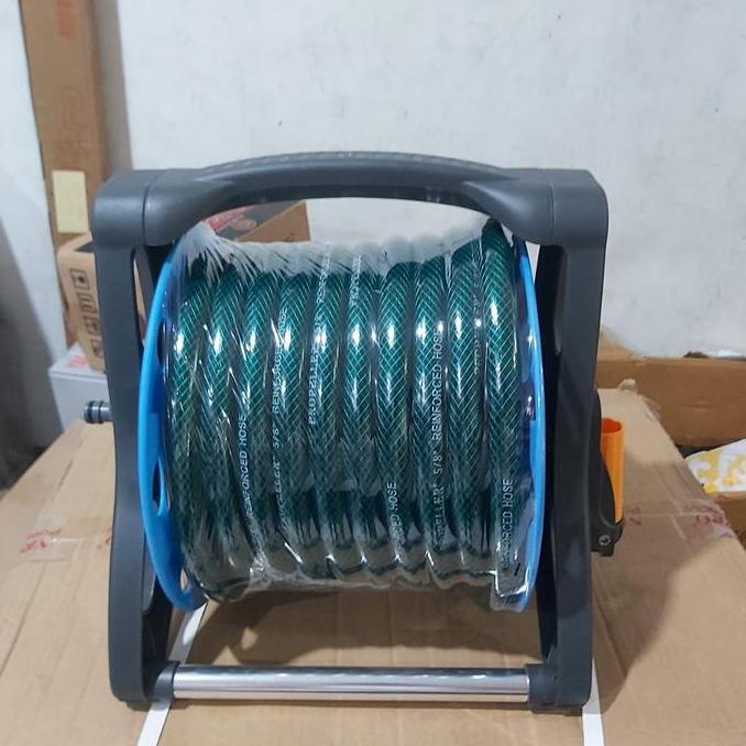 Kyusellershops - Hose Reel Set Gulungan Selang Dengan Selang 1/2 Inch X 15 Meter | Air Hose Reel