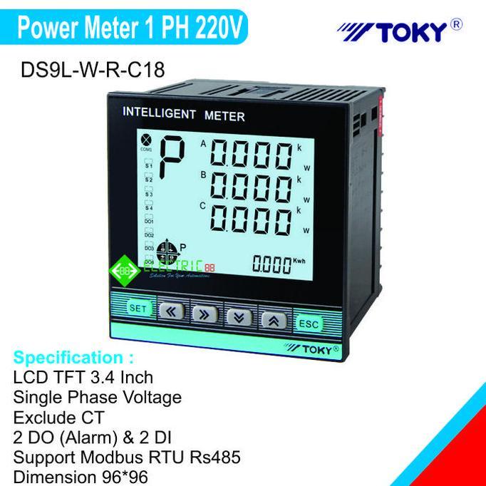Toky, Power Meter 1 Phase Support Modbus Rs485