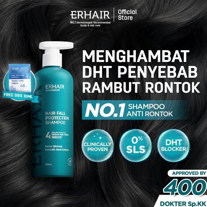 kola_sansti - erhair hairgrow shampoo non sls shampoo anti rontok kebotakan dht blocker ginseng