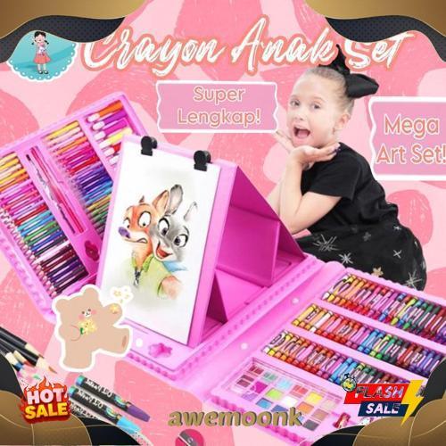 Harga Grosir Art Set 208 Pcs Pensil Warna Crayon 208 Pcs/Crayon Mewarnai 208Pcs Crayon Set 208Pcs Oi