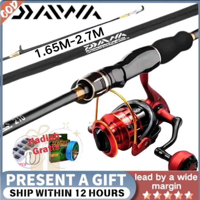 Paket Daiwa 2024: Joran Ul Carbon Hitam 1.65-2.7M + Reel Metal Merah 7.2:1 - Gratis Kacamata Polariz