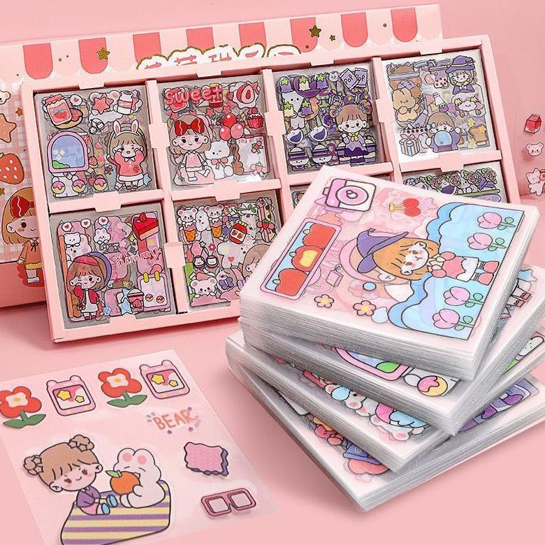 200 Lembar Sticker Box Pvc Jumbo Size Stiker Trend