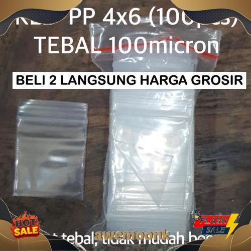 Baru Plastik Klip Pp 4X6 Tebal 100 Micron Klip Putih Zipper