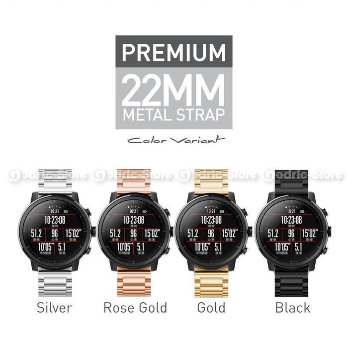 Stainless Metal Strap 22Mm For Amazfit Gtr 2 3 4 / Bip 5 / Mi S1 / Huawei Gt2 Gt3 Gt4 Gt5 Gt6 46Mm /