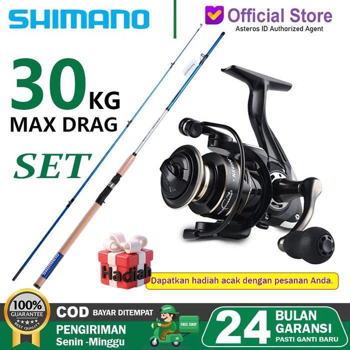 Shimano Fishing Rod Set Joran Pancing 1 Set Fishing Rod Spinning Reel Fishing Reel Joran 1.8-3.0M Ji