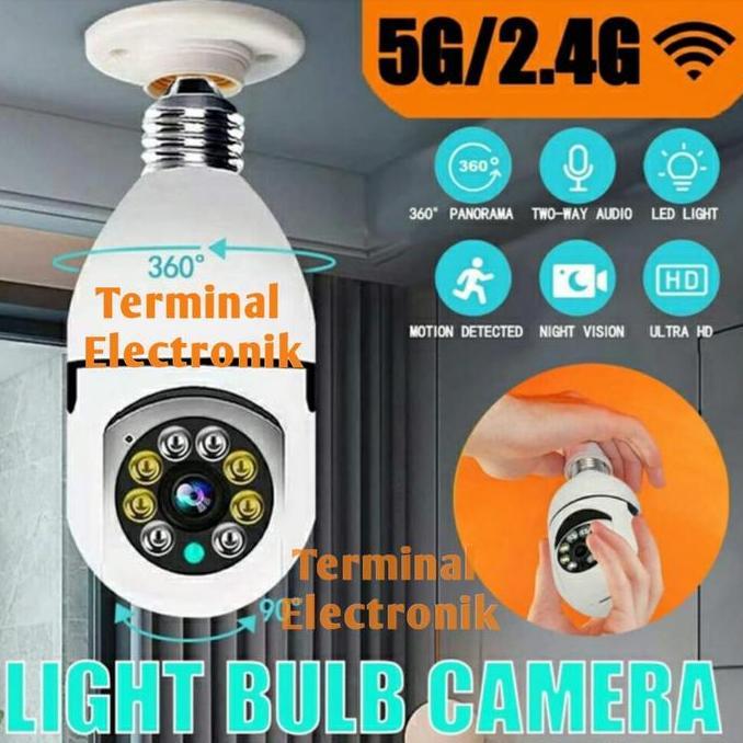 Kamera Cctv Ip Cctv Bohlam Mini Auto Tracking Wireless V380Pro 8Mp
