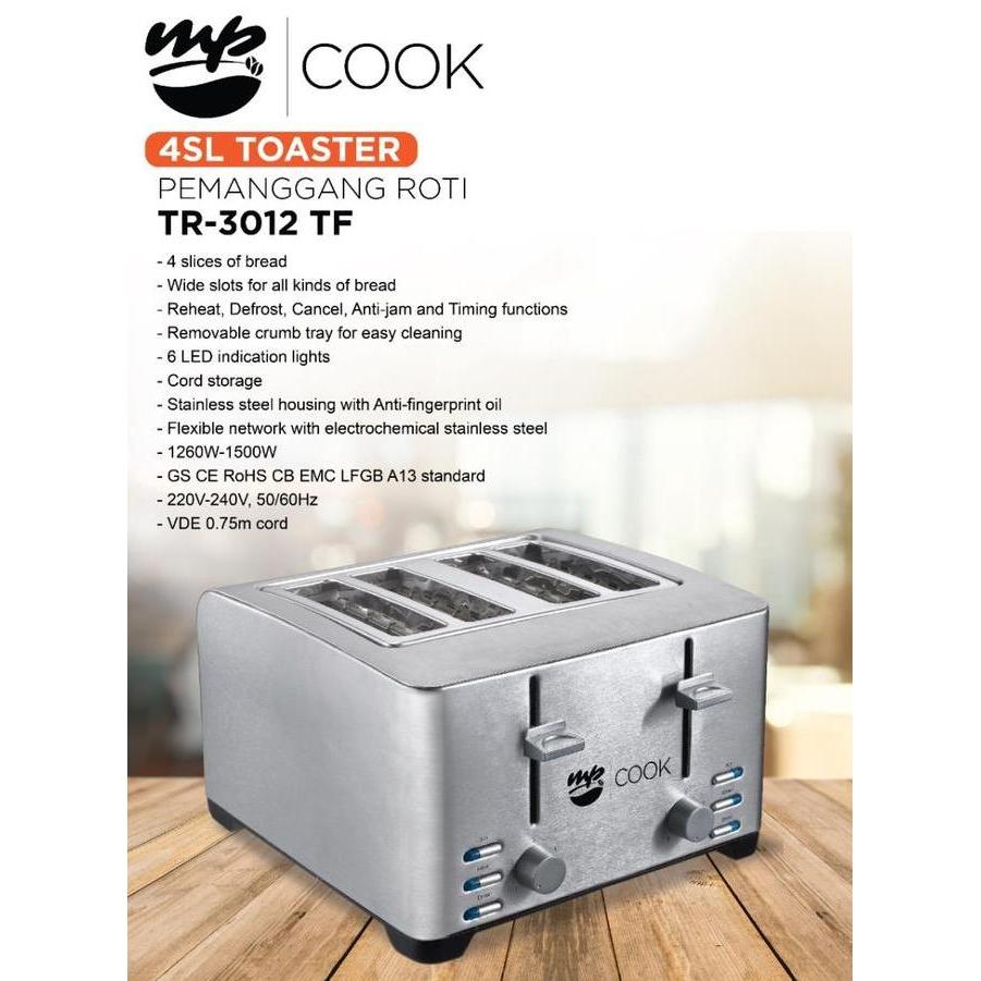 Mayaka Toaster 4 Slice Panggangan Roti 4 Slot Tr 3012 Tf