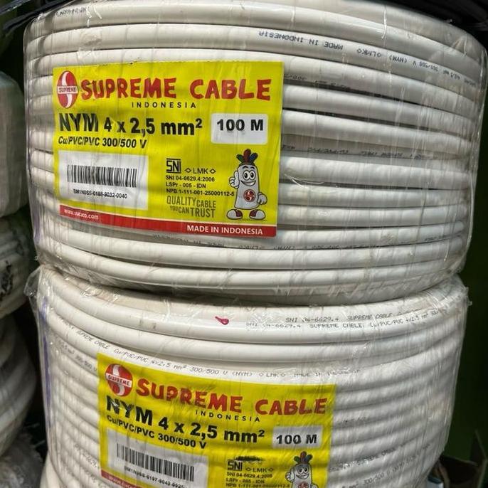 Kabel Listrik Supreme Nym 4X2,5 Putih 50M / Nym 4X2.5 Supreme Engkel / Nym 4X2,5 Mm Nym 4X2,5Mm Supr