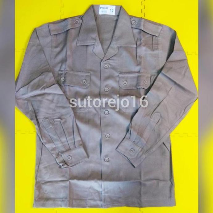 seragam baju pdl sus jatah polri pembina pramuka lengan panjang coklat