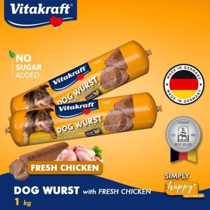 Vitakraft Dog Wurst 1 KG Sausage Snack Food Cemilan Treat Sosis Treats Makanan Anjing Besar Vita Kra