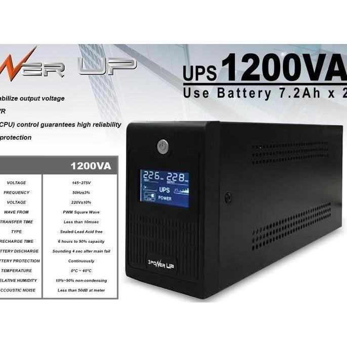 Ups Power Up 1200Va Ups Untuk Backup Dan Stabilizer Komputer Cctv Modem Nas Starlink Dan Lain Lain