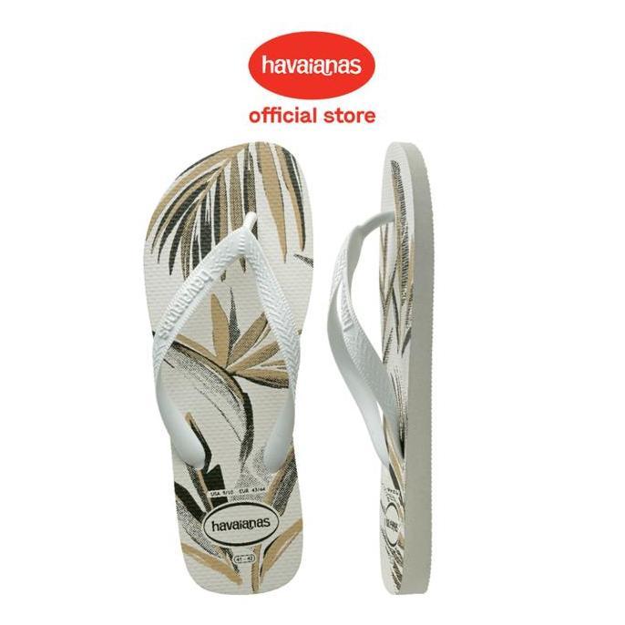 Havaianas 7153 Top Aloha White/White/Green Olive - Sandal Pria