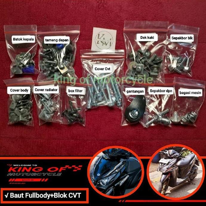 Baut body lengkap Honda Vario Old 125/150 bohlam-baut fullset vario