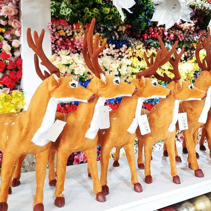 hanya disini] Ornamen Natal | Boneka Rusa Natal | Pajangan Natal Rusa 45CM