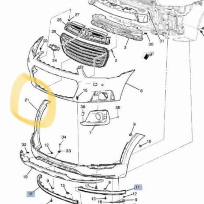 Fascia Bemper Bawah Captiva F2 Fl3