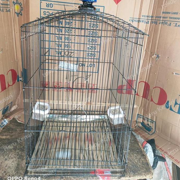 Kandang Sangkar Burung Besi Lipat No 2 Untuk Jalak Beo Kacer Murai Dengan Tempat Minum Makan Tangkar