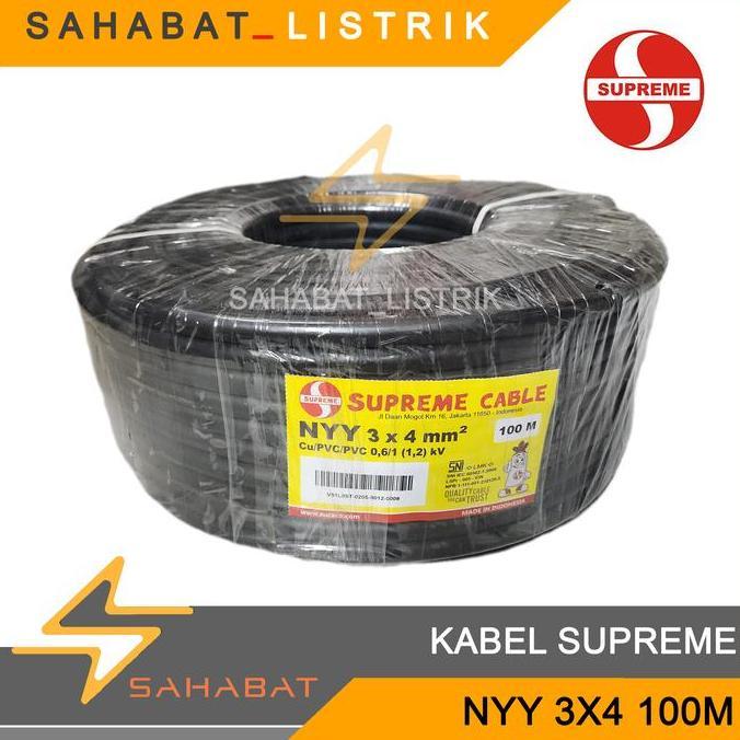 Kabel Supreme Nyy 3X4 100M Kabel Hitam
