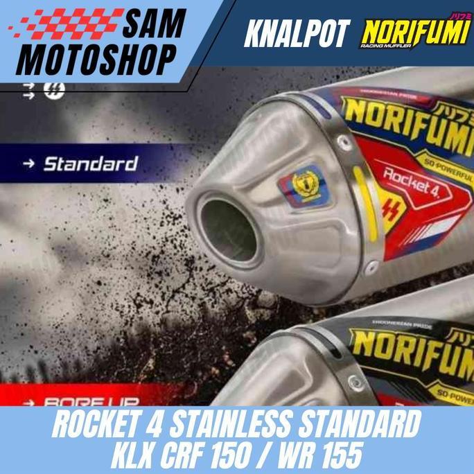 Knalpot Norifumi Rocket 4 Standar Klx Crf 150L Wr 155 Original 100%