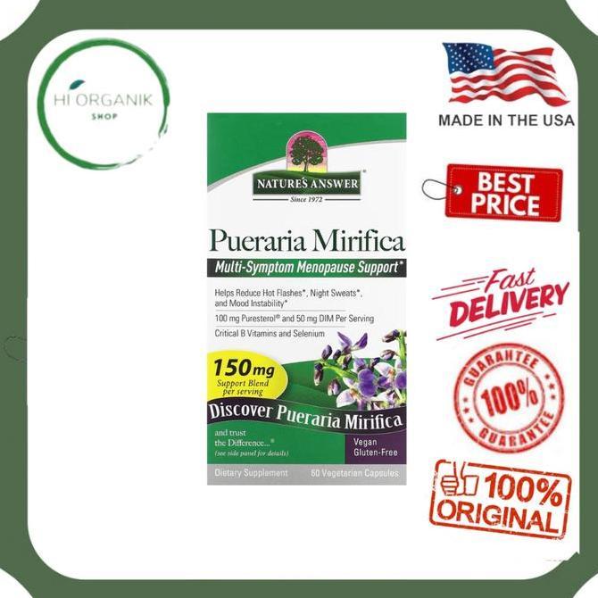 Nature'S Answer Pueraria Mirifica 150 Mg 60 Vegetarian Capsules Menopause Support Original