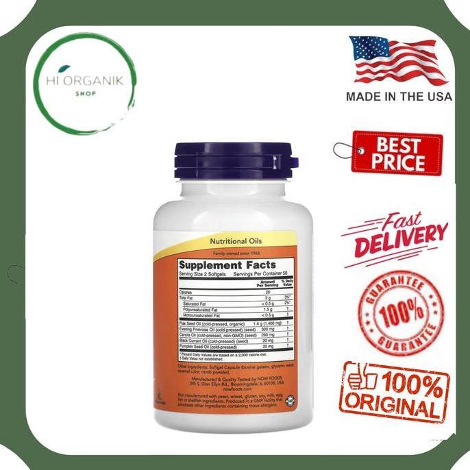 Now Foods Omega 369 3 6 9 Omega 3-6-9 1000 Mg 100 Softgel Original