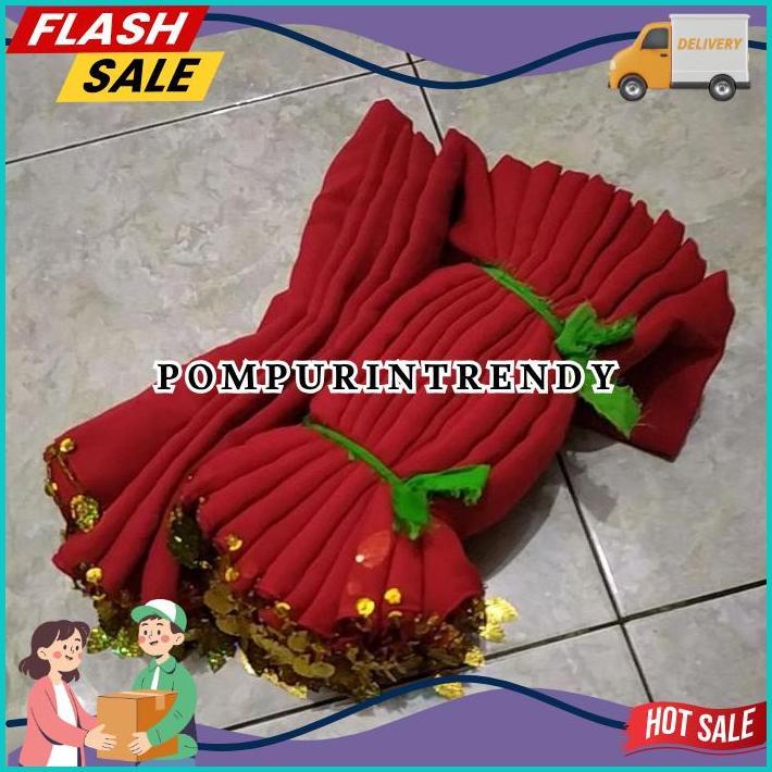 sampur selendang tari remo kerincing warna merah MURAH