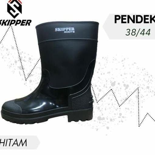 SEPATU BOOTS KARET SKIPPER RAIN BOOT PENDEK PRIA WANITA ANTI AIR