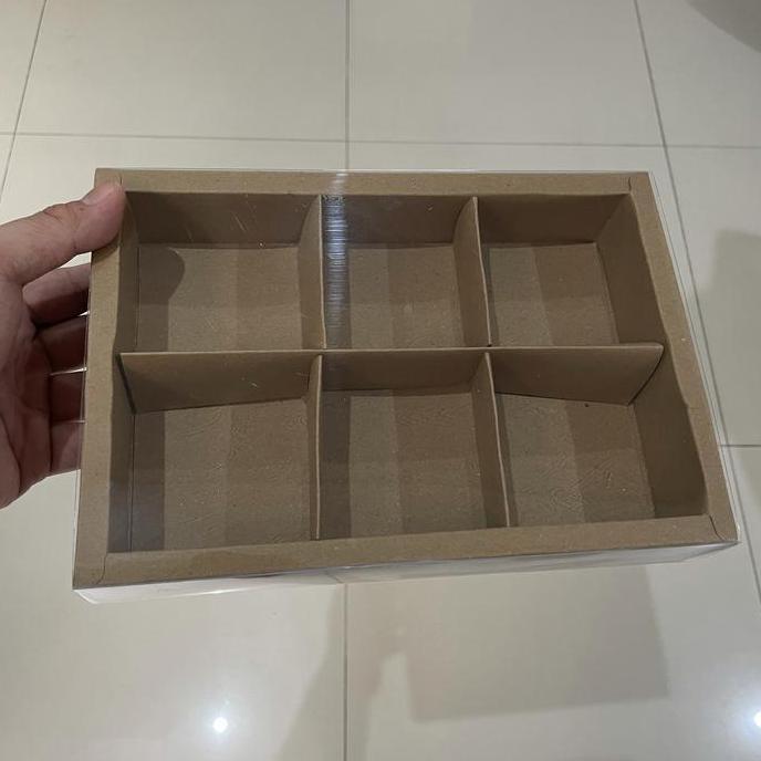 New- Dus cokelat mika polos isi 6 utk egg tart, fruit tart, pie, dll